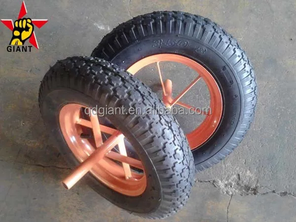 Pneumatic rubber wheel 3.50-8 stud pattern 2PR