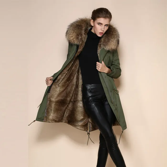 China Costume Fur Coat Manufacturers And Beautiful Color Elegant Mink Lined Parka Fur Jacket Women Winter Coat