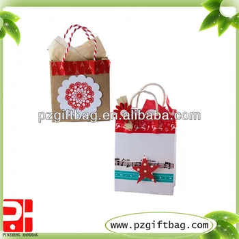 Decoration Handmade Mini Gift Kraft Paper Bag With Twisted Paper