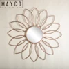 Mayco Antique Design Decorative Metal Rose Gold Leaf Flower Shaped Wall Mirror
