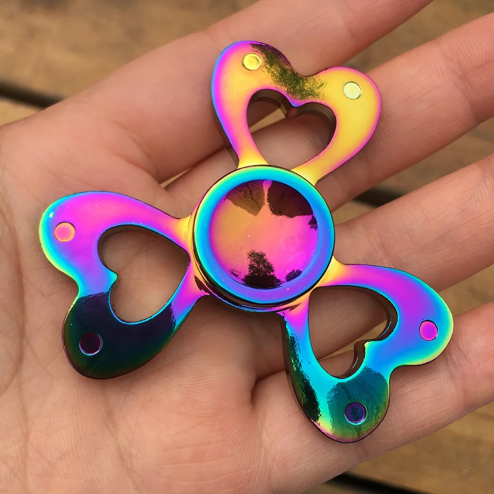 Wholesale Stainless Steel Carbon Fiber Finger Fidget Spinner Rings Toy
