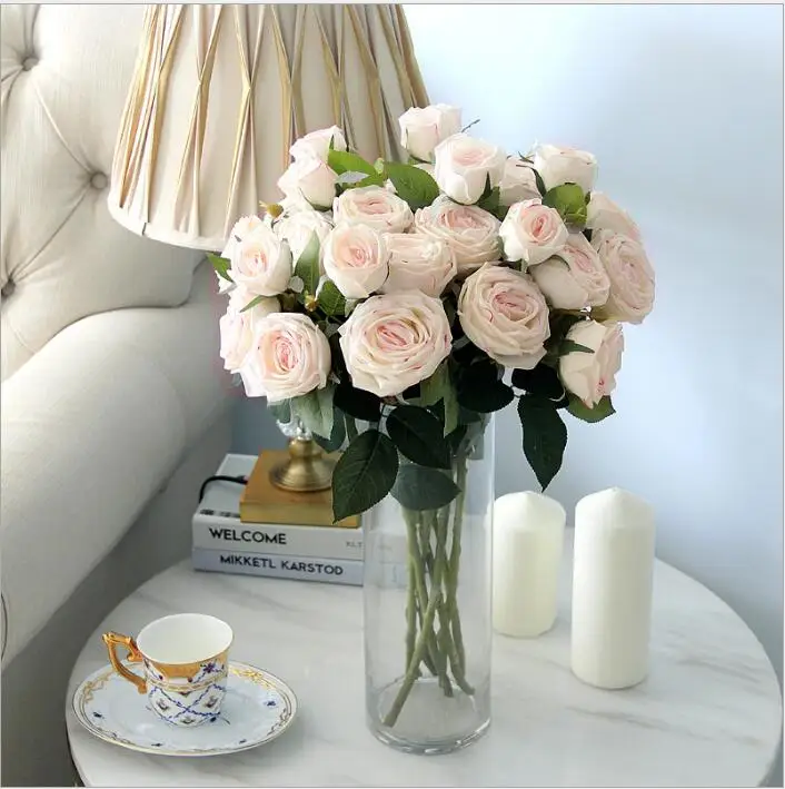 71 cm 3 heads roses Artificial Flower High-grade silk flowers Wedding home decoration a bouquet of rose flower