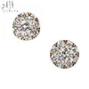 18K Gold Cluster Setting Diamond Stud Earrings Bridal Jewelry Round Brilliant Diamond Solitaire Floating Halo Stud Studs