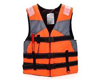 Bump-upscale adult swimming life jackets drift snorkeling buoyancy vest fishing clothing and whistles , orange