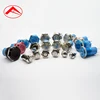 plastic yellow round button push button switch surface mount 16mm waterproof pushbutton without light