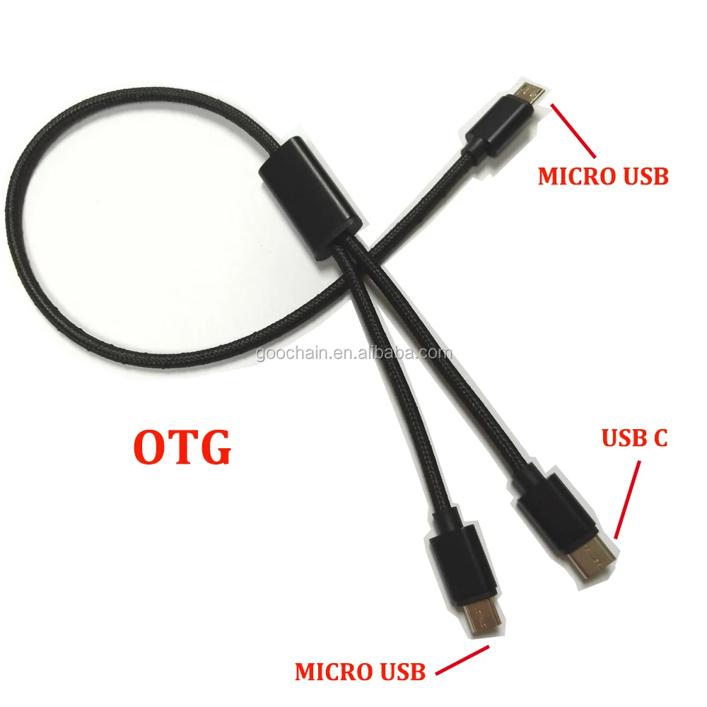 Hot Sell Usb 2.0 Micro Male To Male Y Splitter Type C & Micro 5 Pin Data Charge Cable - Buy Usb 2.0 Micro Male To Male Y Type C