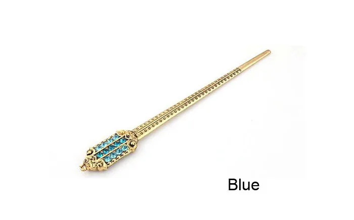 Contracted bunished gold plated hairclip several colours teardrop crystal rhinestone hair jewelry women hair accessories
