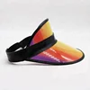 New design rainbow fancy printing pvc visor cap for wholesale with eco friendly material