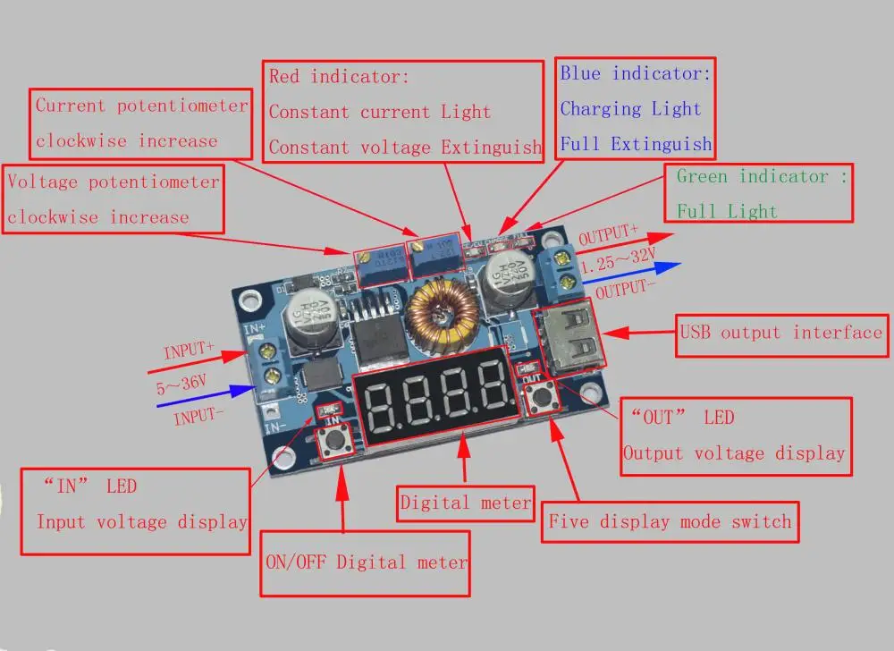 Xl4015 5a dc в dc cc cv схема