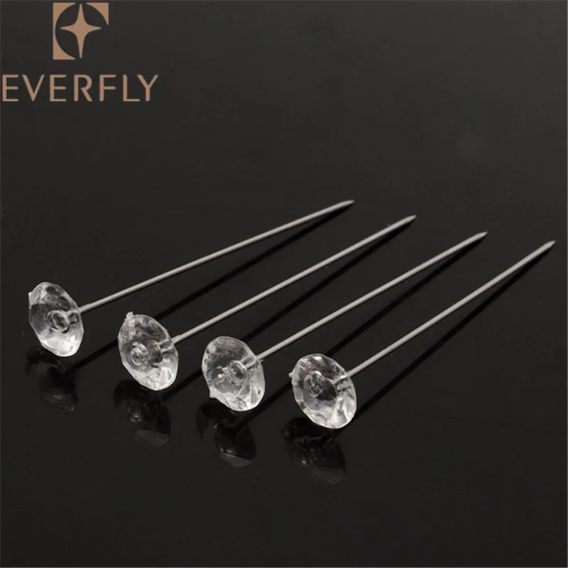 1.5" Diamond Straight Head Pin Rhinestone Florist Head Pin Buy 1.5