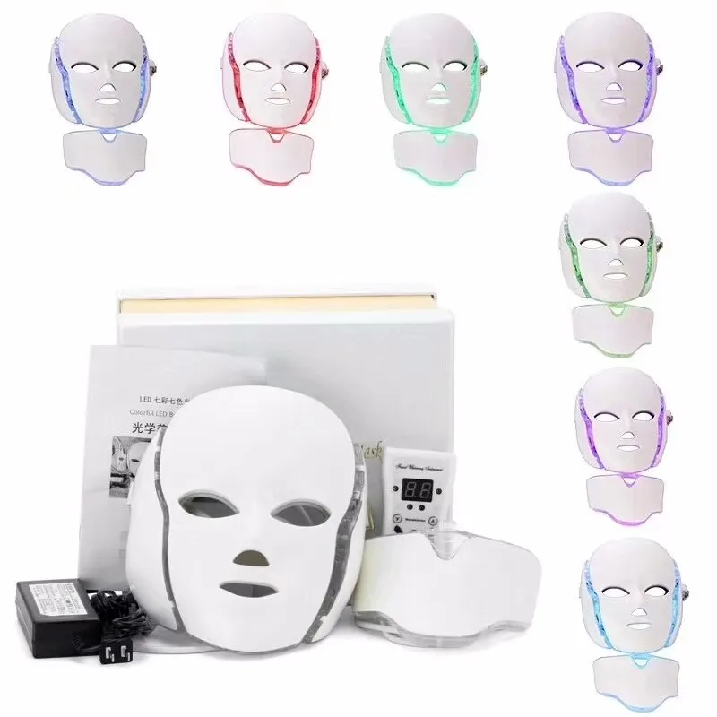 3 Color 7 Colors Therapy Neck And Facial Led Light Therapy Mask - Buy ...