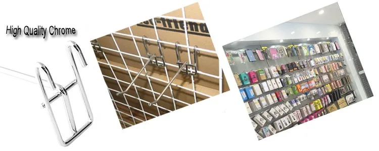 Metal Wall Mount Display Brackets For Grid Panels gridwall accessory details