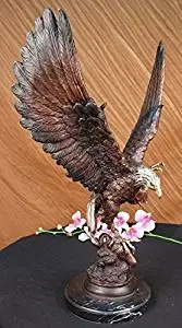 ...Handmade...European Bronze Sculpture Signed Two Tone Moigniez Magnificent Large American Eagle (56444M-UK) Bronze Sculpture Statues Figurine Nude Office & Home Décor Collectibles Sale Deal Gifts