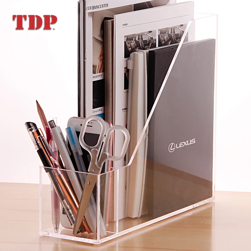 Clear Perpex Plexiglass 4 Section Office Stand Box Accessories Divider
