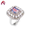 Factory choose custom 925 sterling silver jewelry flag stone ring