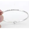 Copper Letter Inspirational Jewelry Friend Gift "I LOVE WHO I AM" Inspirational Bangles YP6452