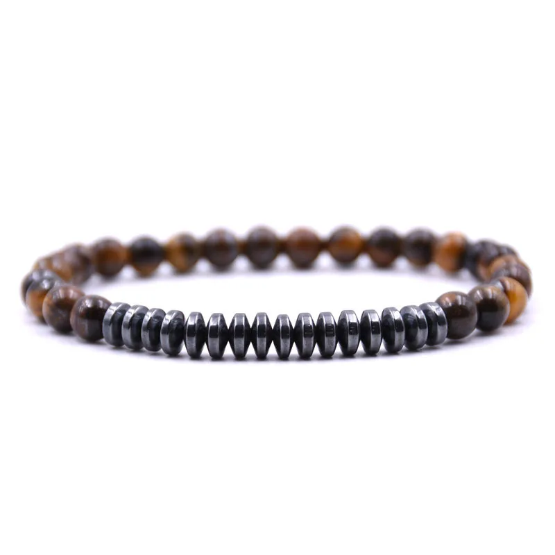 New Fashion Black Lava Stone Beaded Charm Bracelets Popular Copper Beads Bracelet For Men Gift