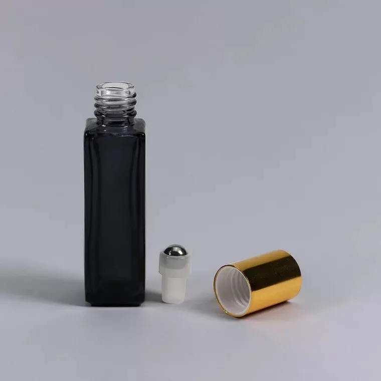 Whosale 10ml Square Clear Roller Glass Bottle 10ml Perfume Essential ...