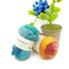 Charmkey unique mixed color yarn 100 polyester roving twisted yarn women scarf knitting yarn