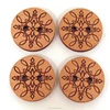 round shape laser engraved logo custom flatback clothing wooden buttons