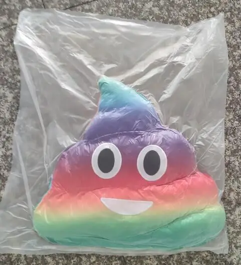 rainbow poop emoji pillow