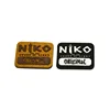 Fancy Quality Custom silicon Logo Embossed Micro Fiber Leather suede Label Patch