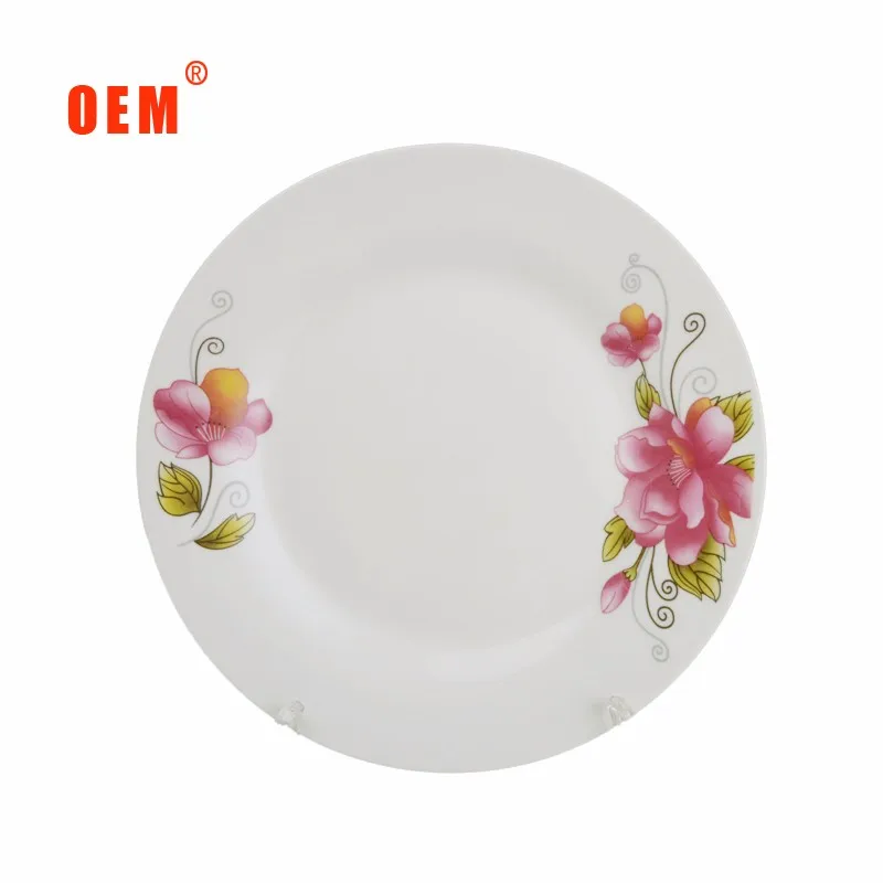 Wholesale Cheap Round Printed Ceramic Plate,White Porcelain Dinner