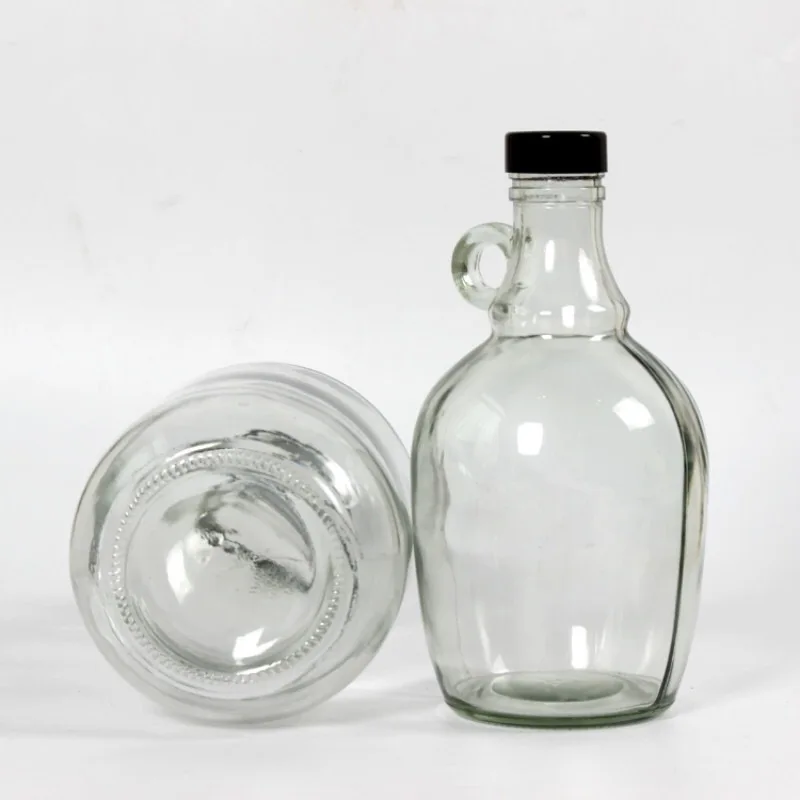 1l 2l Big Size Handle Clear Glass Red Wine Bottle With Lid Wholesale