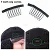 Xuchang Harmony 7-teeth black polyester cloth wire wig combs and clips for wig making and ponytail