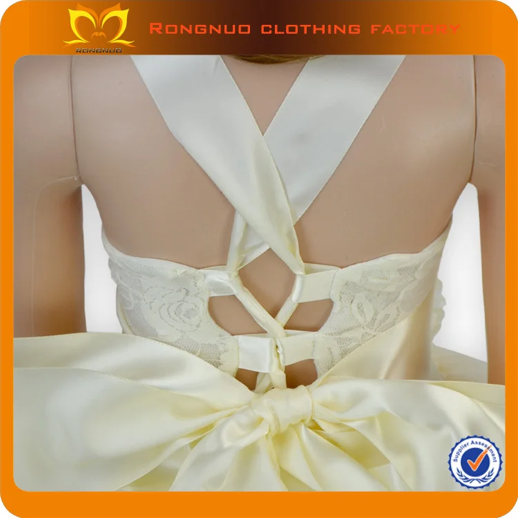 Newest Girls Floor Length Pattern Wedding Gowns Fancy Kids Casual