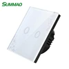 Safe Operation 2Gang 1Way Light Switches Luxury For Homes UK, Touch Panel Wall Switch