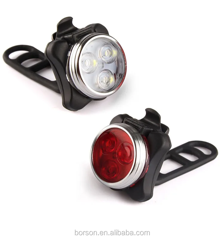Rechargeable Aluminum Tail Bike Light Super Bright Mini 3 Led Front Bike Lights Headlight