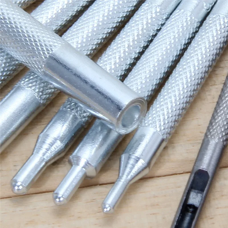 11pcs/set Leathercraft Tool Punch Snap Kit Rivet Setter With Base For