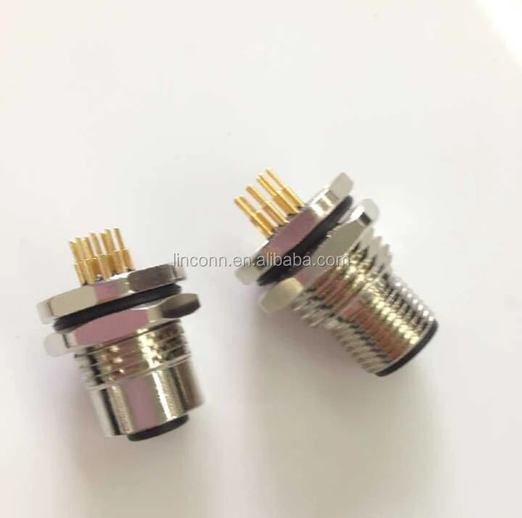 Circular Waterproof M12 Panel Connector 3 4 5 6 8 12 Pin A B D X Coding