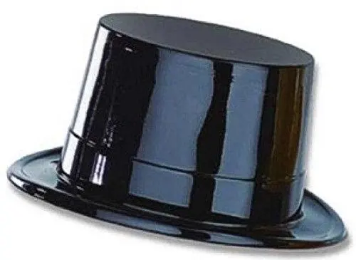 plastic black top hats bulk