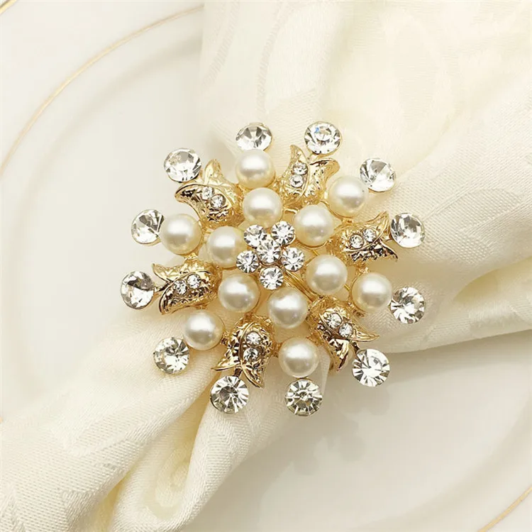 Gold Rhinestone Napkin Rings Faux Diamond Napkin Rings Nh-43 - Buy ...