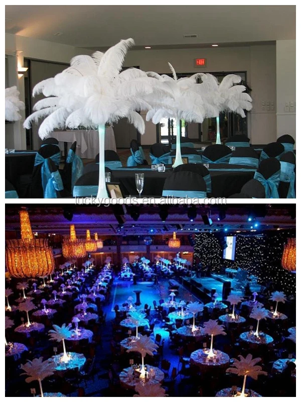 Royal Blue Ostrich Feather Centerpiece For Wedding Or Banquet