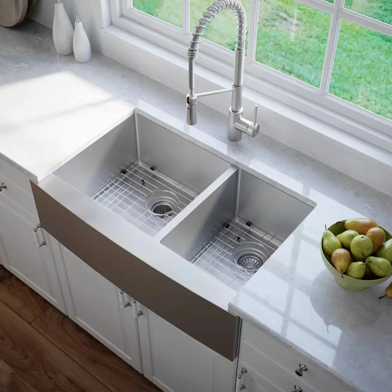 stainless steel apron front sink