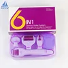 Newest 6 In 1 Purple Dermaroller Kit Microneedle Skin Therapy 12/300/720/1200 Titanium / Stainless Steel Needles Derma Roller