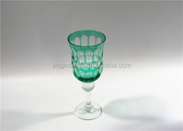 green glass goblets