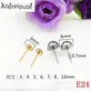 Surgical Stainless Steel half ball Earrings pin base Studs ,gold Earring Findings Earstuds without backs