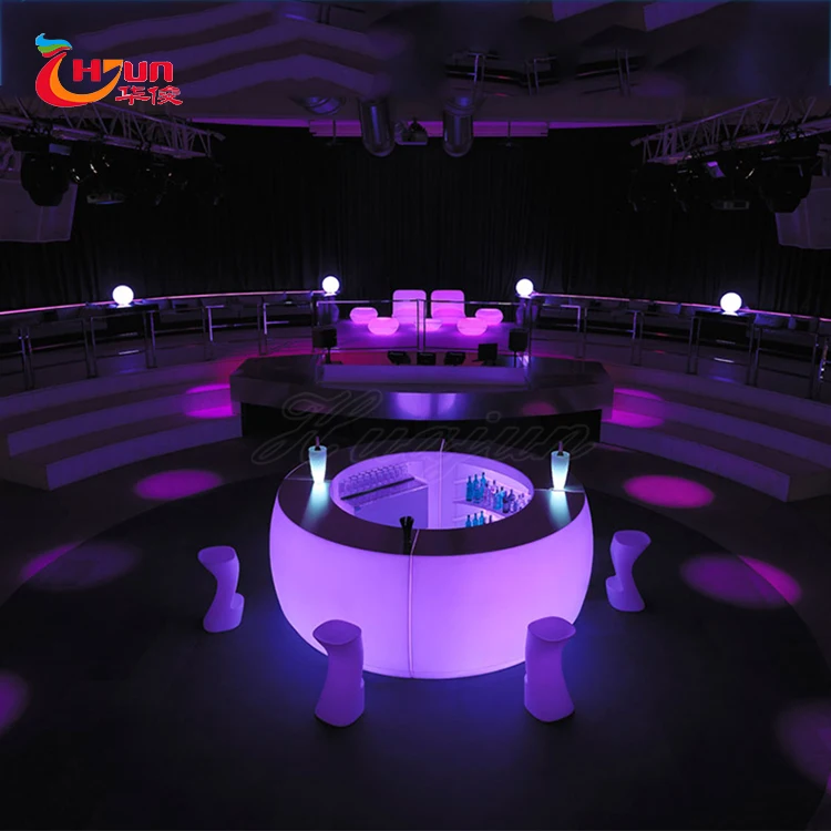 Hot sale commercial furniture rgb colorful waterproof rechargeable waterproof illuminated led bar counter for night clubs