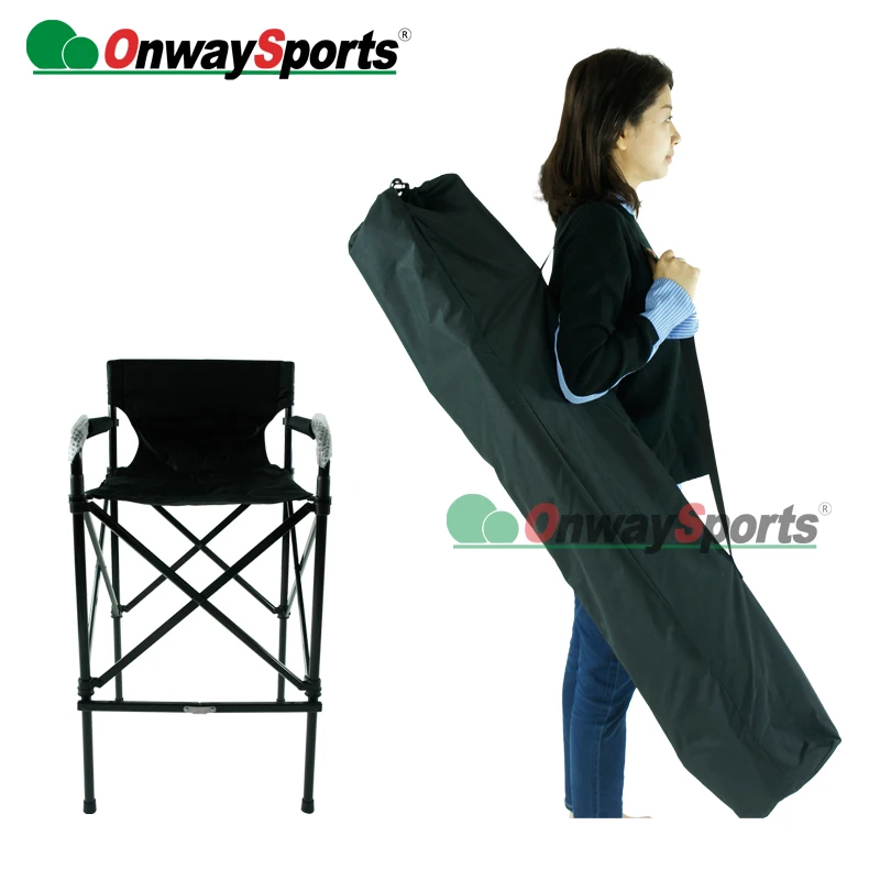 Ow63tbk Aluminum Tall Folding Telescopic Makeup Chair With Footrest