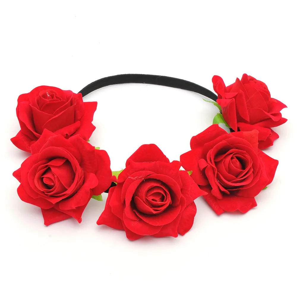 red rose floral crown