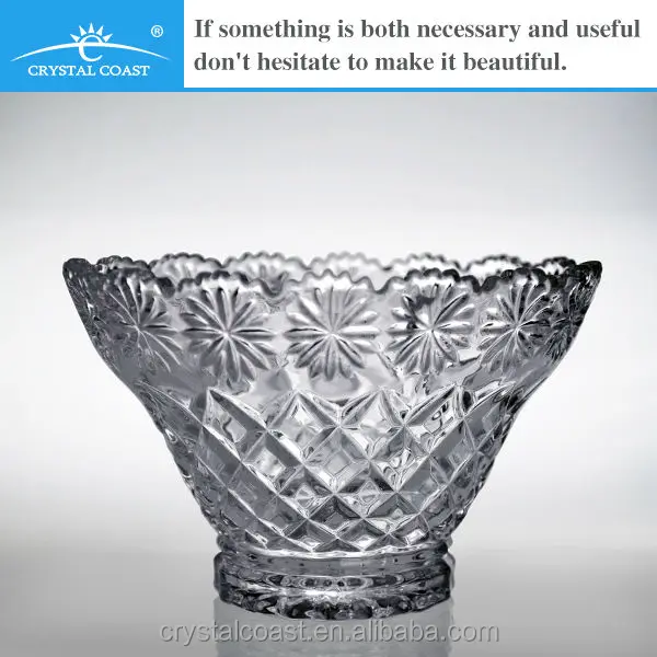 Clear Glass Decorative Fruit Bowl;large Decorative Glass ...