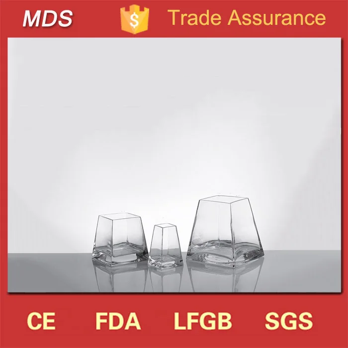 New style clear geometric terrarium faceted glass vase wholesale