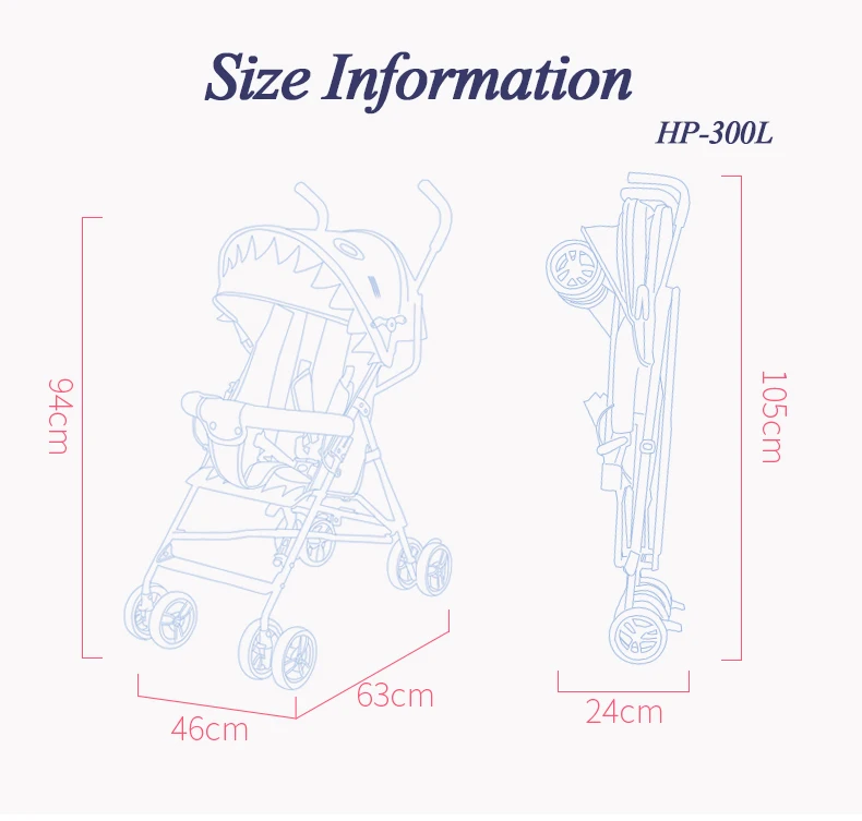 Baby Buggy Stroller Foldable with Cute Design