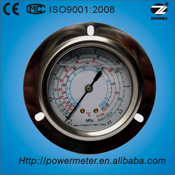 Oil Filled Freon Refrigerant Pressure Gauges Manometer - Buy ...