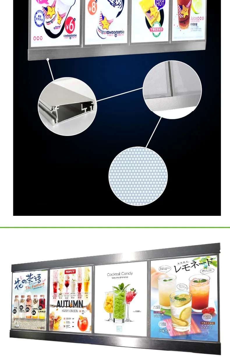 Led Acrylic Backlit Menu Picture Frame Advertising Acrylic Sign Board ...