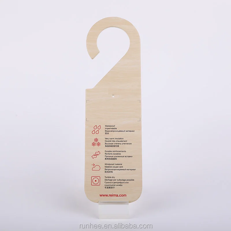 Customized Size Recycled Paper Cardboard Hanger For Hotel Door Knob Signs